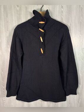 Vintage VON SAKEN Women’s Heavy Cotton Toggle Wooden Button Oversized Sweater S